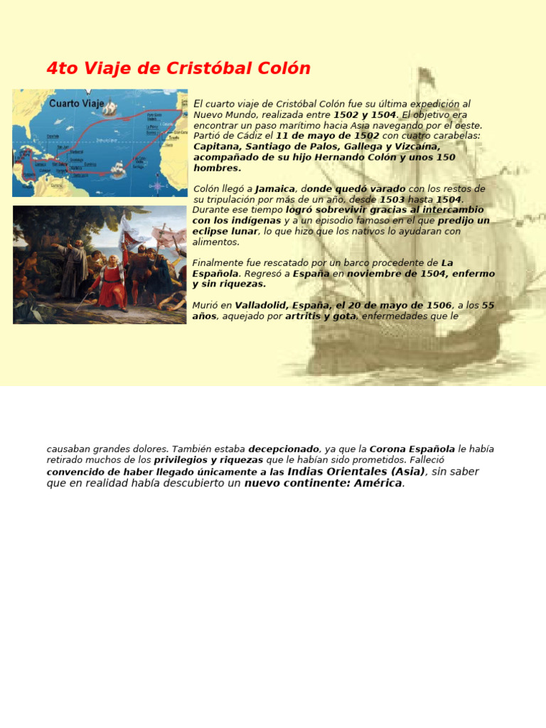4to Viaje de Colon | PDF