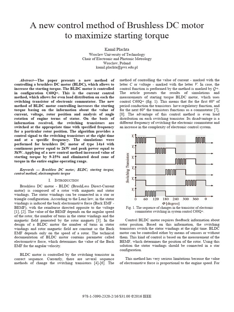 A New Control Method of Brushless DC Motor To Maximize Starting Torque ...