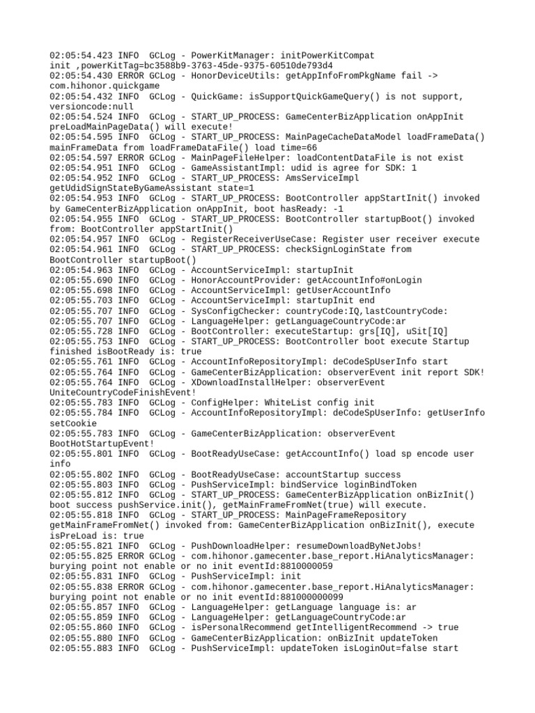GameCenter Initialization Log Analysis | PDF | Internet Standards ...