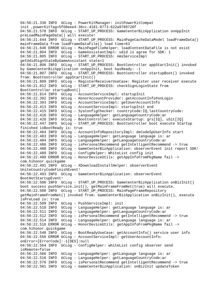 GameCenter Startup Process Log Analysis | PDF | Computer Engineering ...