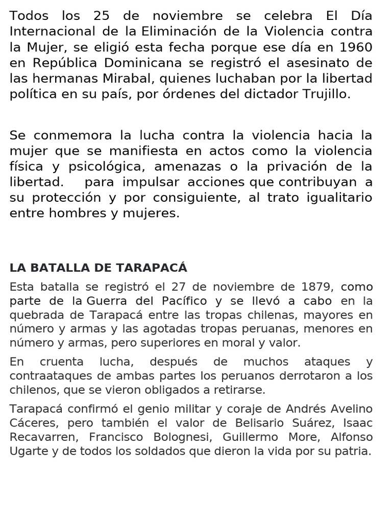 Todos Los 25 de Noviembre Se Celebra El Día Internacional de La | PDF