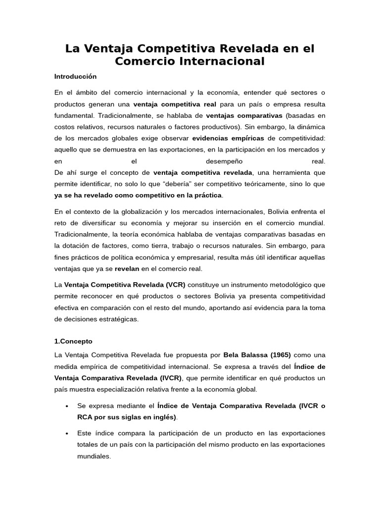 Ventaja Competitiva en Comercio Internacional | PDF | El comercio ...