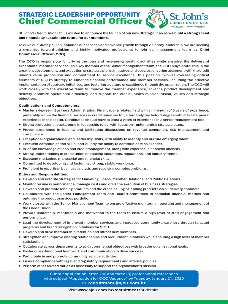 Chief Commercial Officer Opportunity at SJCU | PDF | Strategic ...