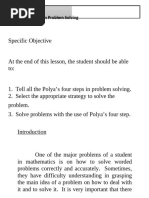 Polya's Four Steps in Problem Solving | PDF | Mathematics | Numbers