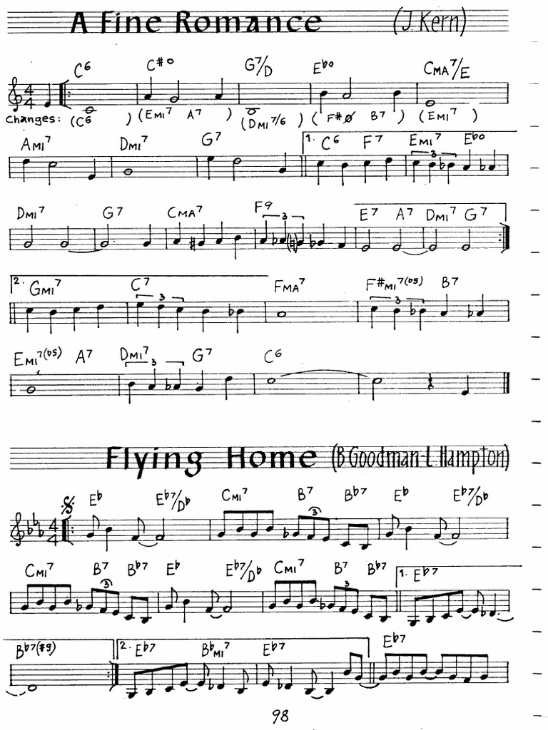 A Fine Romance Flying Home Frankie and Johnny | PDF