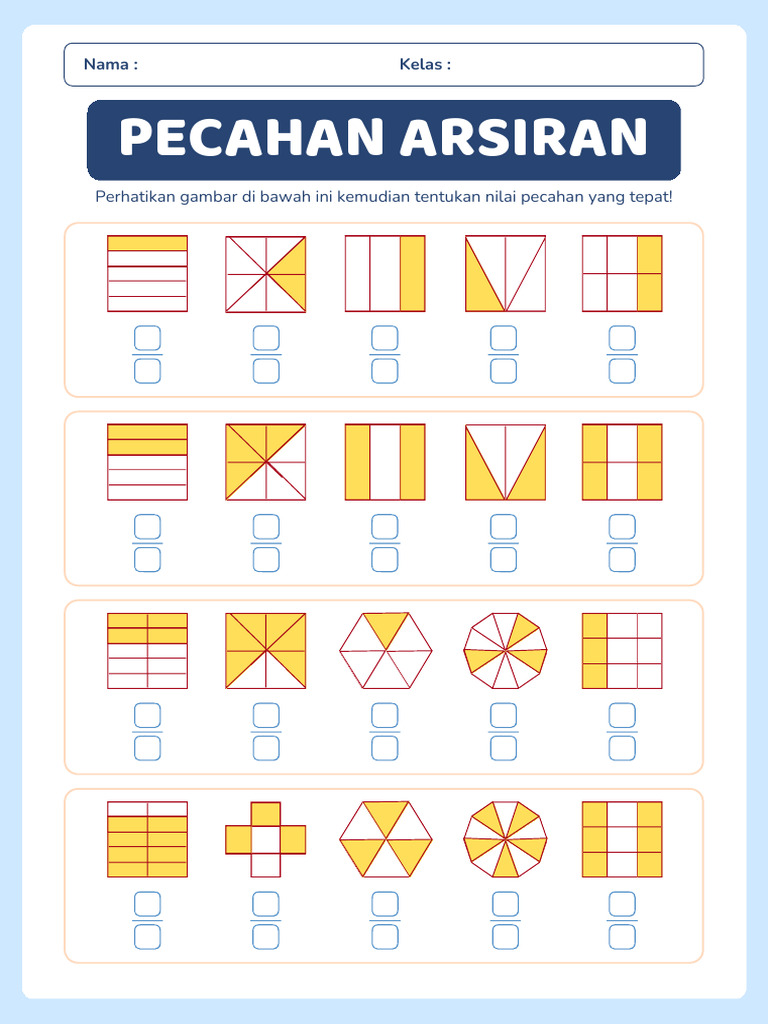 Contoh Gambar Pecahan Arsiran | PDF