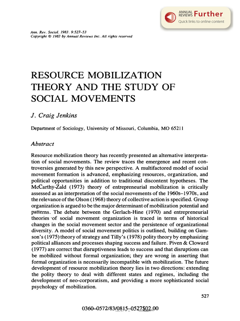 Resource Mobilization Theory Overview | PDF | Social Movements | Rebellions