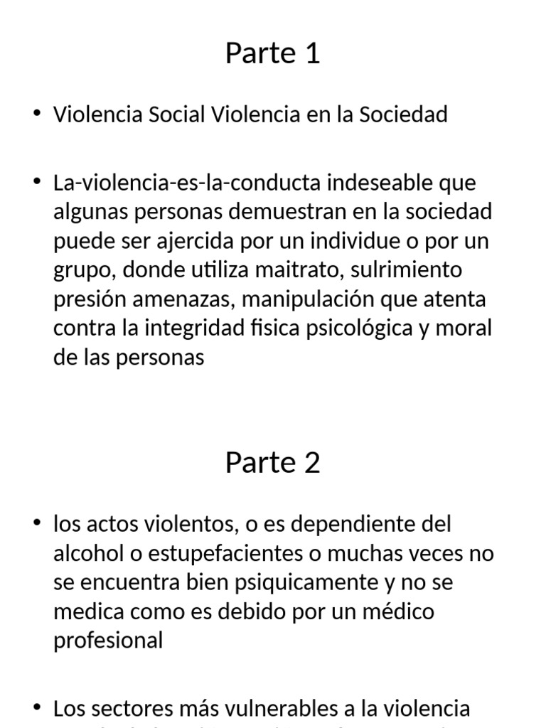 Tipos y Efectos de la Violencia Social | PDF