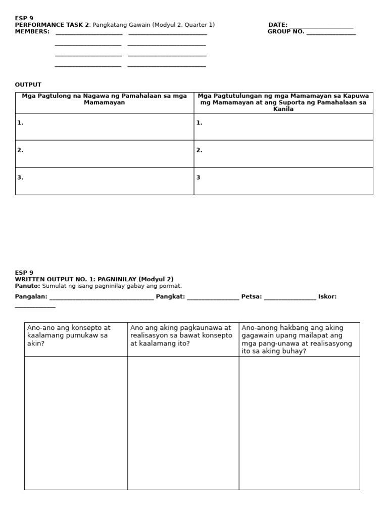 Esp 9-Performance Task-Written Output 1 | PDF