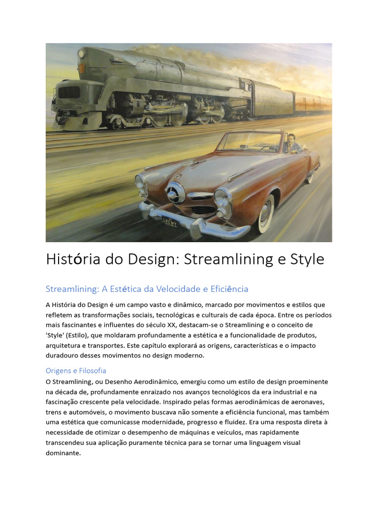 Estética e Impacto do Streamlining | PDF | Art Deco | Esboço