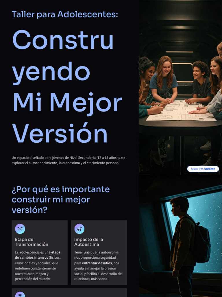 Taller de Desarrollo Personal Adolescente | PDF | Autoestima | Adolescencia