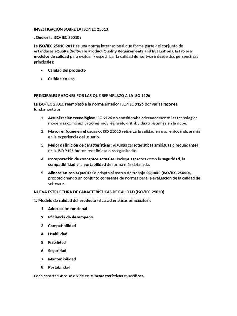 ISO/IEC 25010: Normativa de Calidad de Software | PDF | Software ...