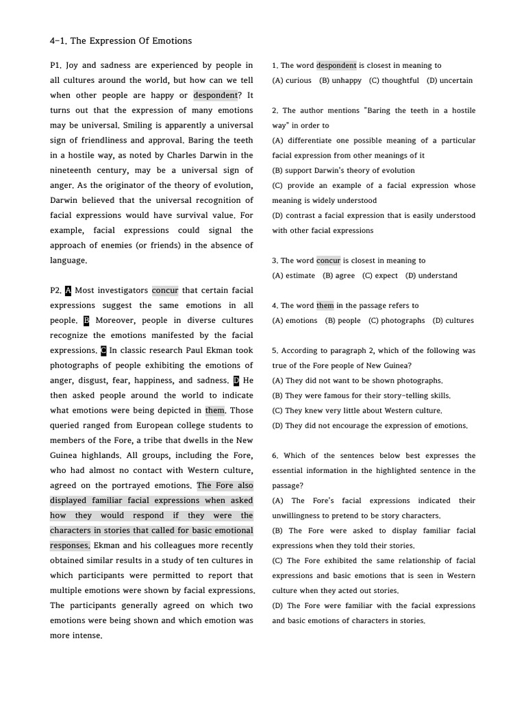 Universal Emotions and Facial Expressions | PDF | Facial Expression ...