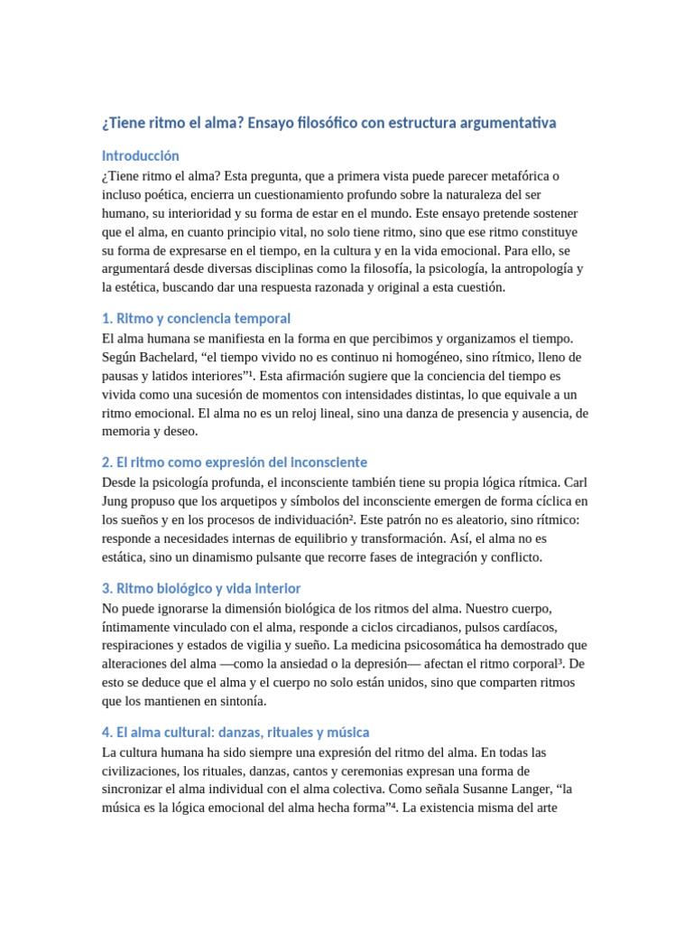El Ritmo del Alma: Un Ensayo Filosófico | PDF | Ritmo | Alma