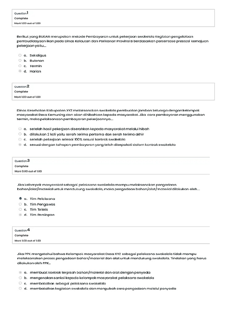 Pre Test Modul 6 | PDF