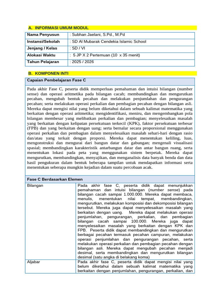 Pembelajaran Konsep Rasio Kelas VI SD | PDF