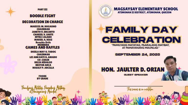 Magsaysay Elementary Family Day 2025 | PDF
