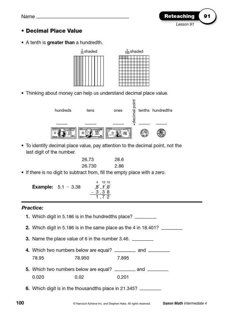 Saxon Math Intermediate 4 Reteaching Guide | PDF | Euclid | Geometry