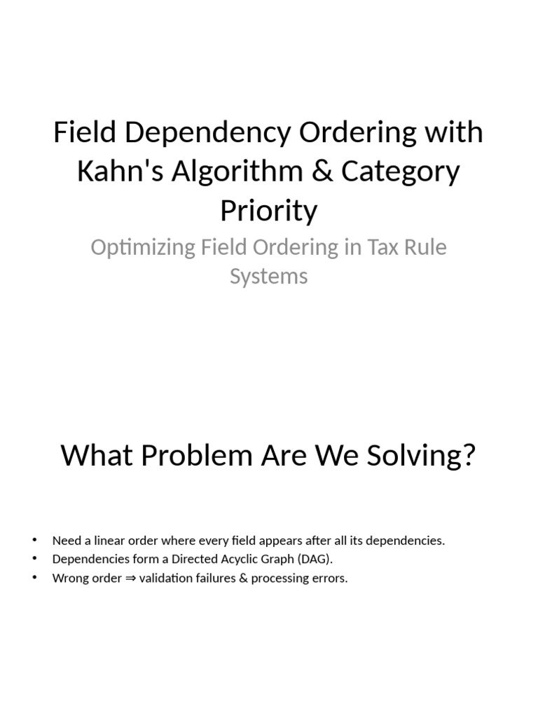 Kahn's Algorithm for Field Ordering | PDF | Vertex (Graph Theory ...