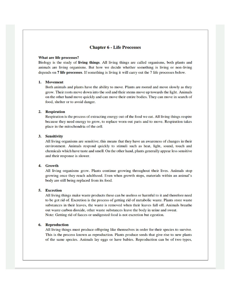 Life Process Pdf Pdf