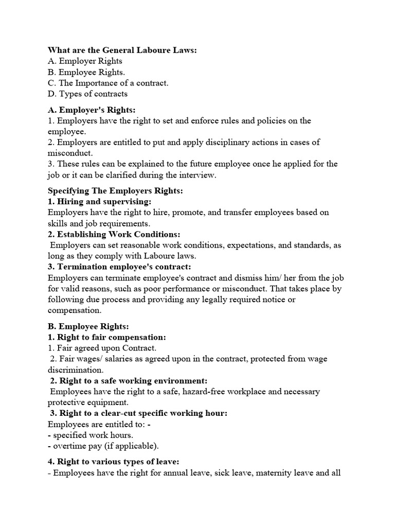 Understanding Employer and Employee Rights | PDF | Employment | Labour Law