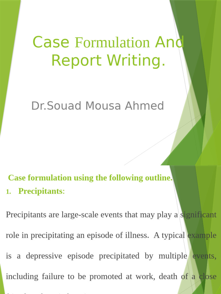 Case Formulation and Report Writing Guide | PDF | Case Report | Schema ...