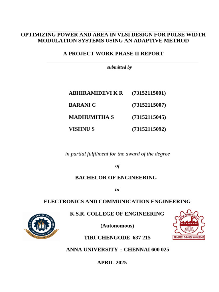 VLSI Design Optimization for PWM Systems | PDF | Power Electronics ...