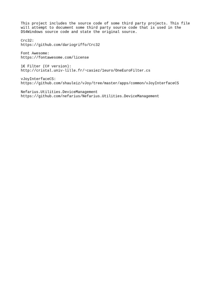 Third-Party Source Code Documentation | PDF