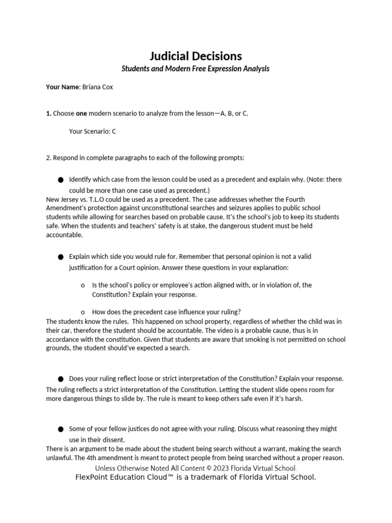 Judicial Decisions Template | PDF | Precedent | Fourth Amendment To The ...