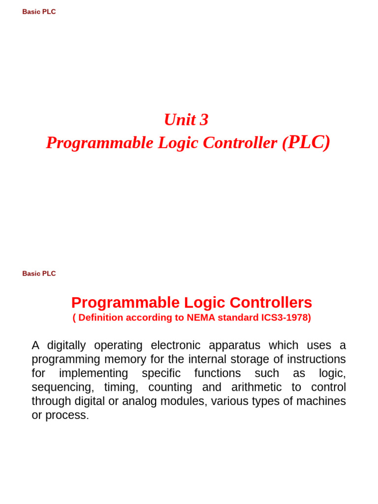 Unit 3 PLC | PDF | Programmable Logic Controller | Computer Program