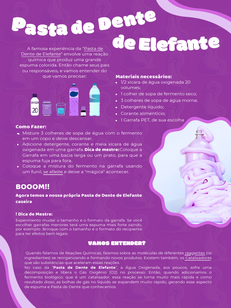 Experimento: Pasta de Dente de Elefante | PDF
