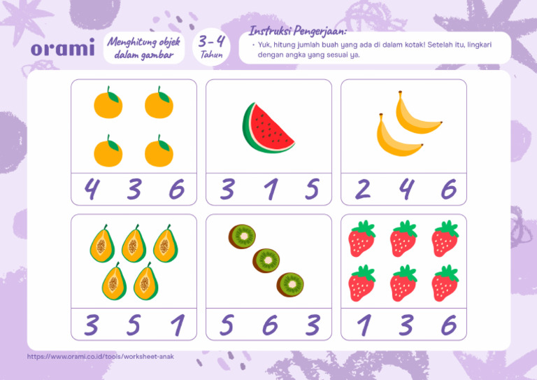 Worksheet PDF Orami Worksheet MIX Week2 MAR Menghit ACeDx1D | PDF