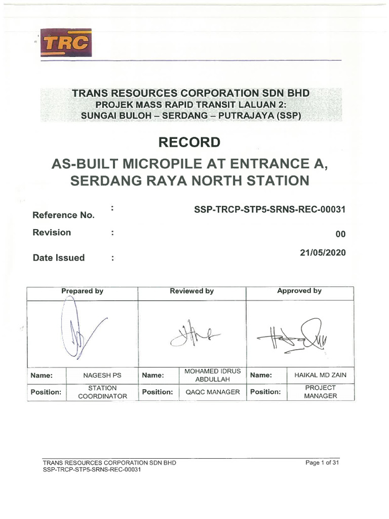 SSP TRCP Stp5 Srns Rec 00031 Rev.00 Srus Entrance A | PDF