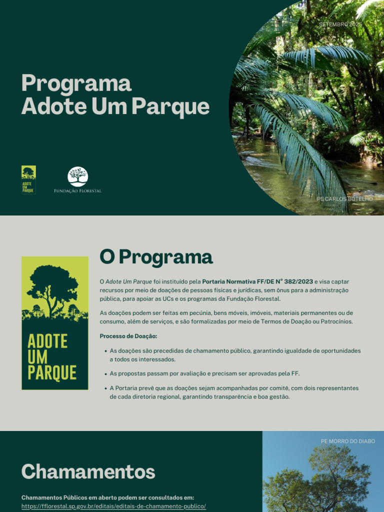 Programa Adote Um Parque: Doações e Impacto | PDF | Doação | Parques