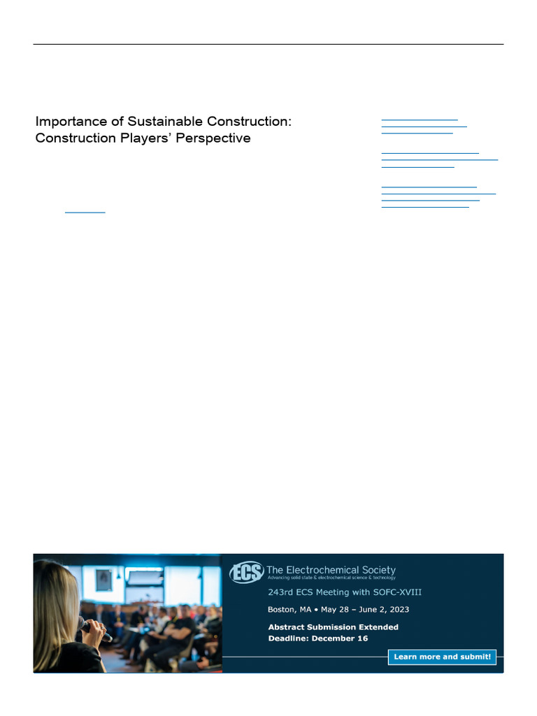 Importance of Sustainable Construction Constructio | PDF ...