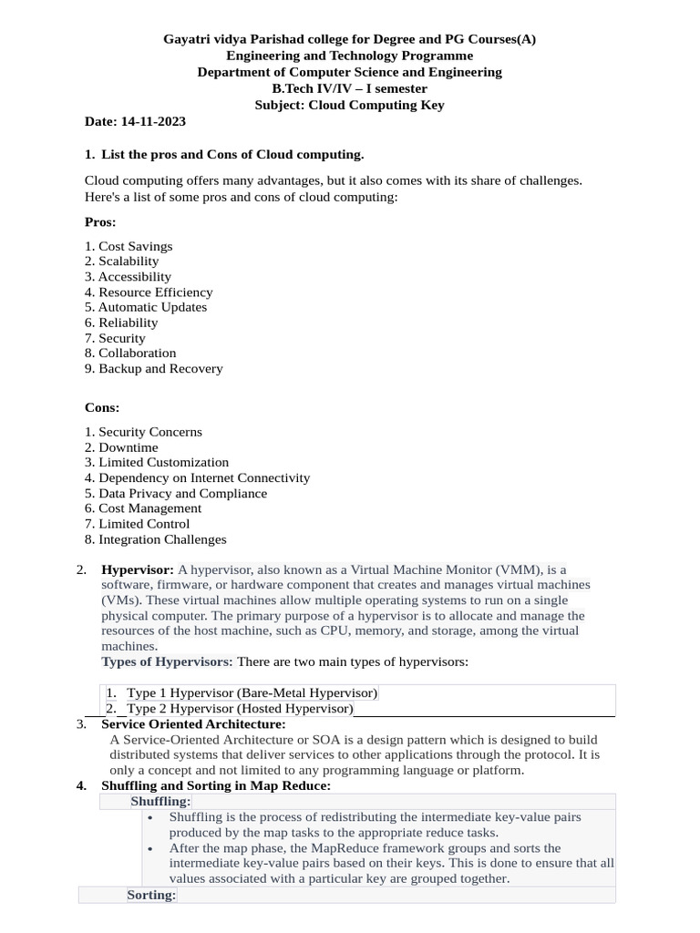 Cloud Computing Pros, Cons, and Models | PDF | Virtualization | Cloud ...