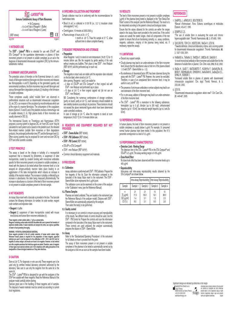 En Sta-liatest#Fm 20180731 | PDF | Blood Plasma | Blood