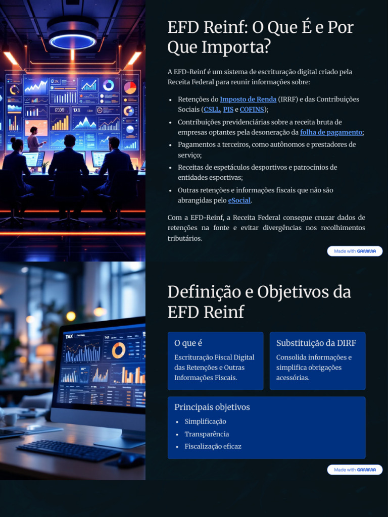 EFD-Reinf: Guia Completo e Obrigatoriedade | PDF