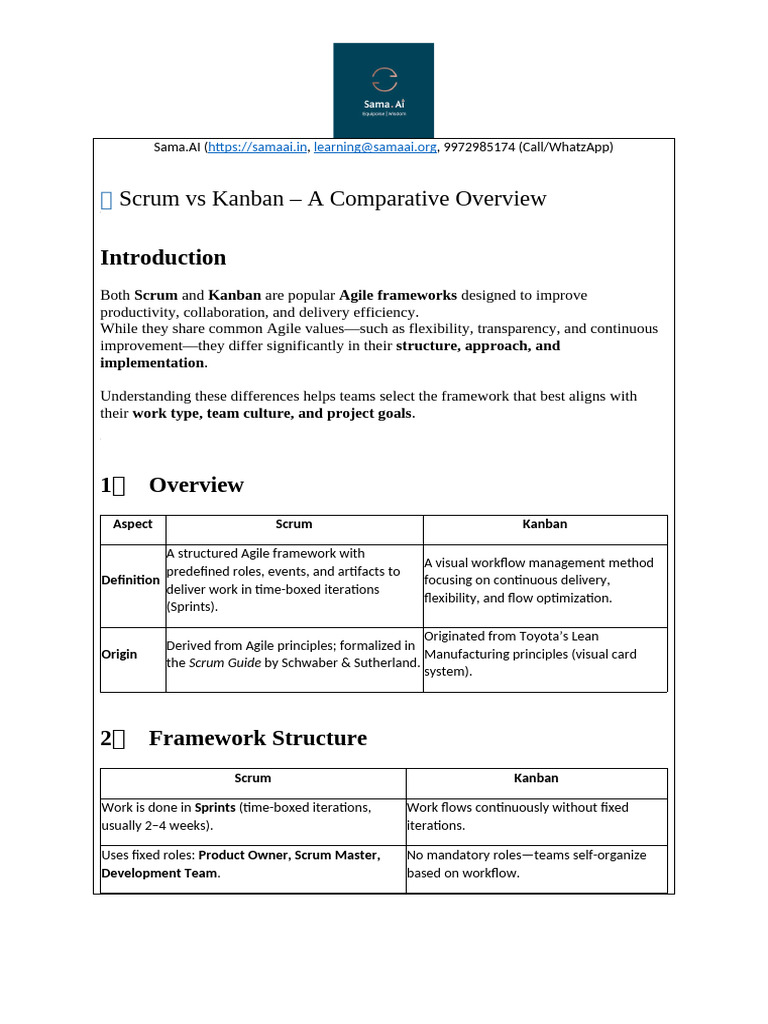 Scrum vs Kanban: Key Differences Explained | PDF | Scrum (Software ...
