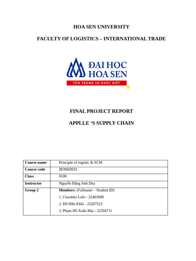 Apple Supply Chain Analysis Report | PDF | Logistics | Supply Chain
