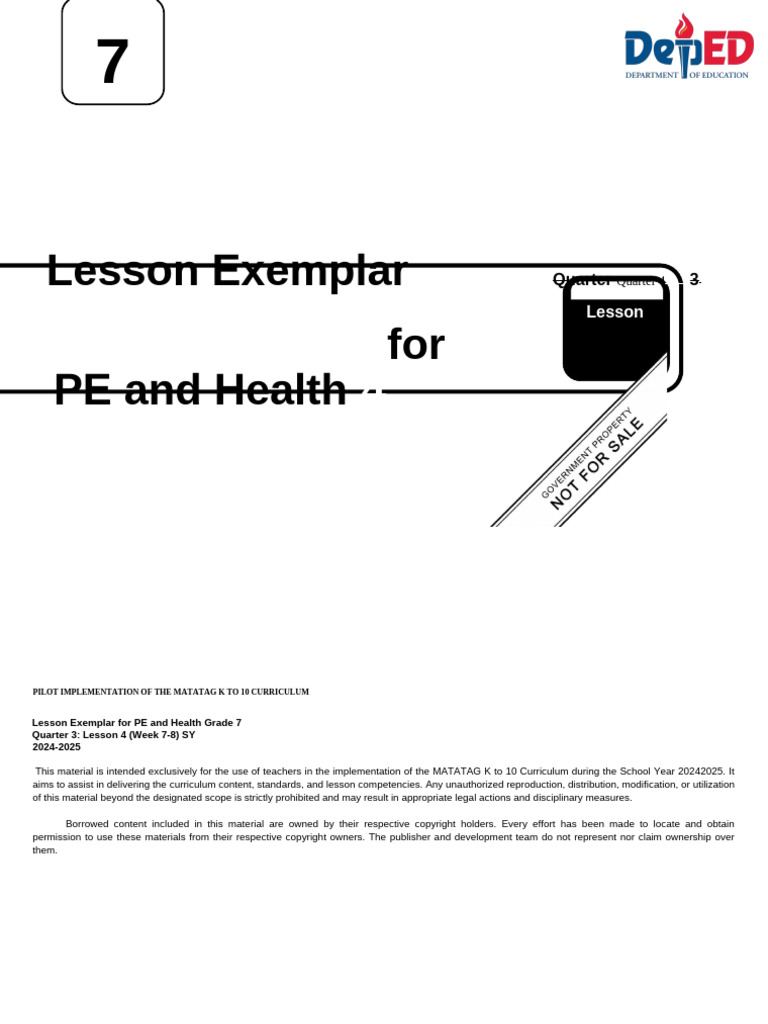 PE and Health Grade 7 Lesson Plan | PDF | Dances | Learning