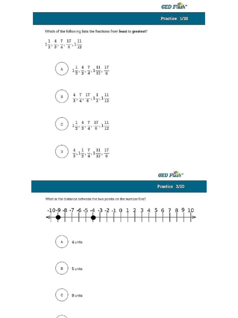 Basic Math (GED Flash 9) | PDF