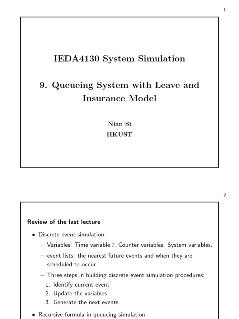 Queueing System Simulation Models | PDF | Probability Theory ...