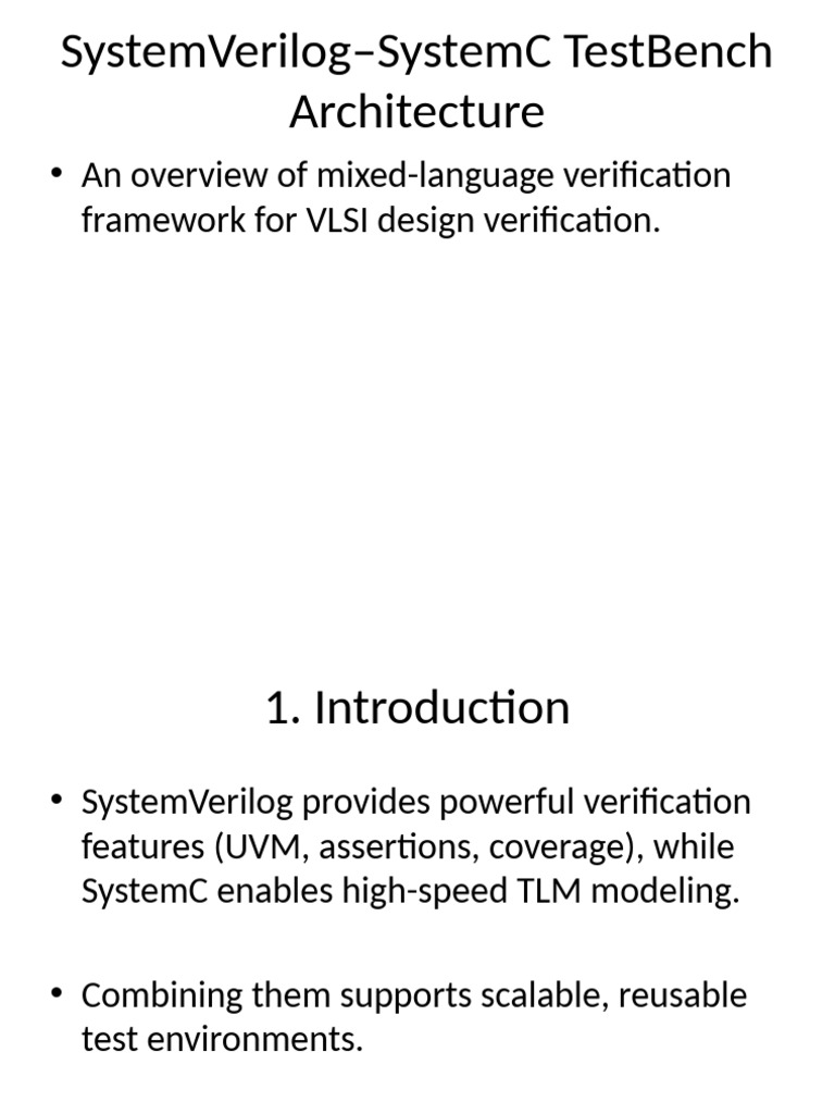 SystemVerilog and SystemC TestBench Integration | PDF