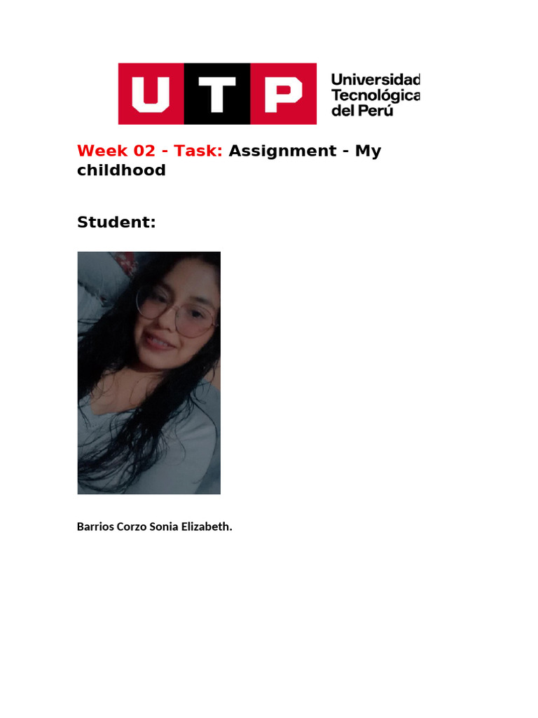 Week 02 Task Assignment My Childhood | PDF