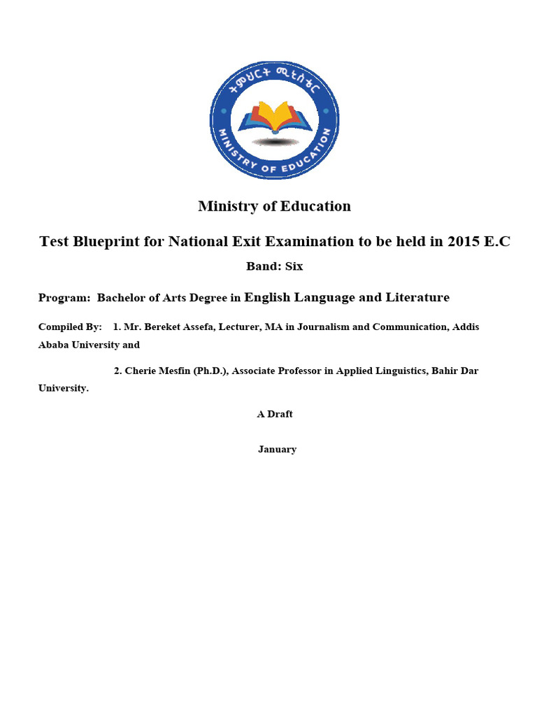 Exit Exam Blueprint for English Graduates | PDF | Linguistics | English ...