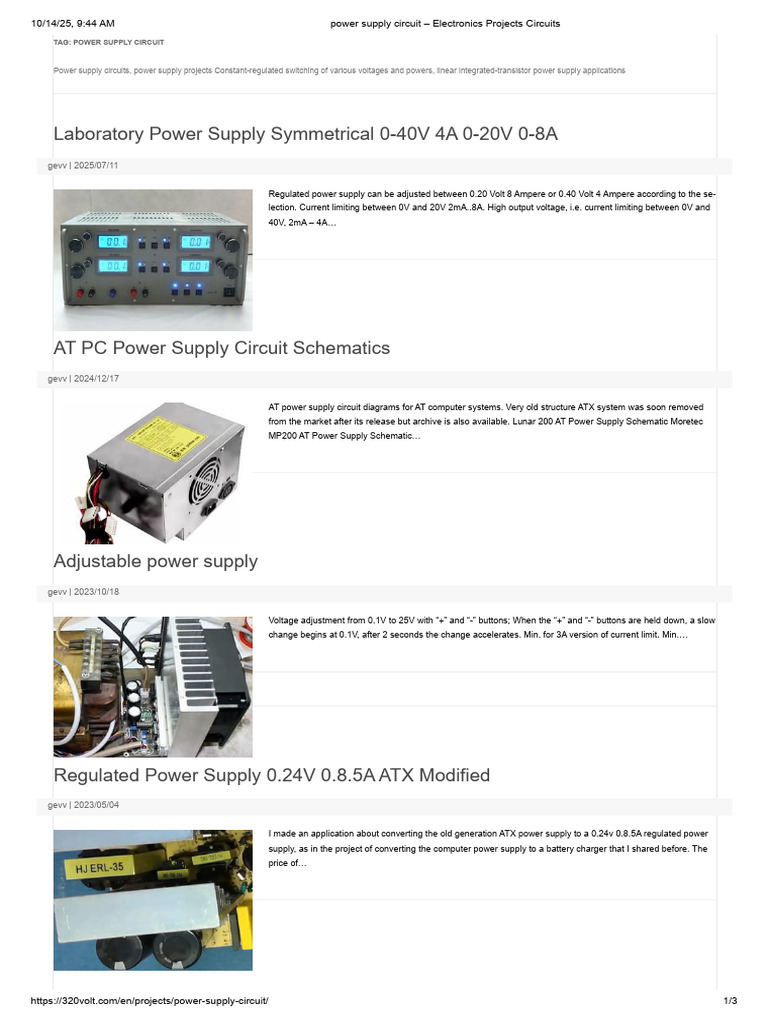 Adjustable Power Supply Circuits Guide | PDF | Power Supply | Power ...