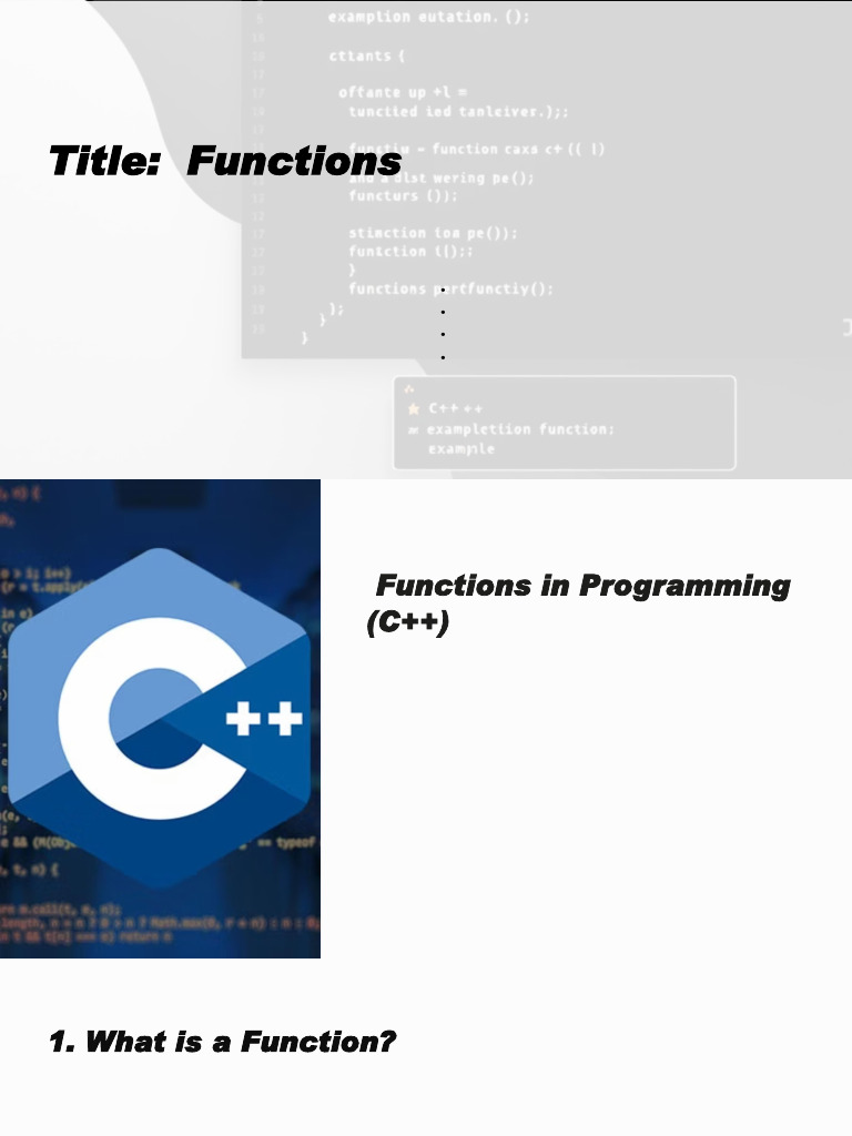 C++ Functions: Structure and Types | PDF | C++ | Parameter (Computer ...