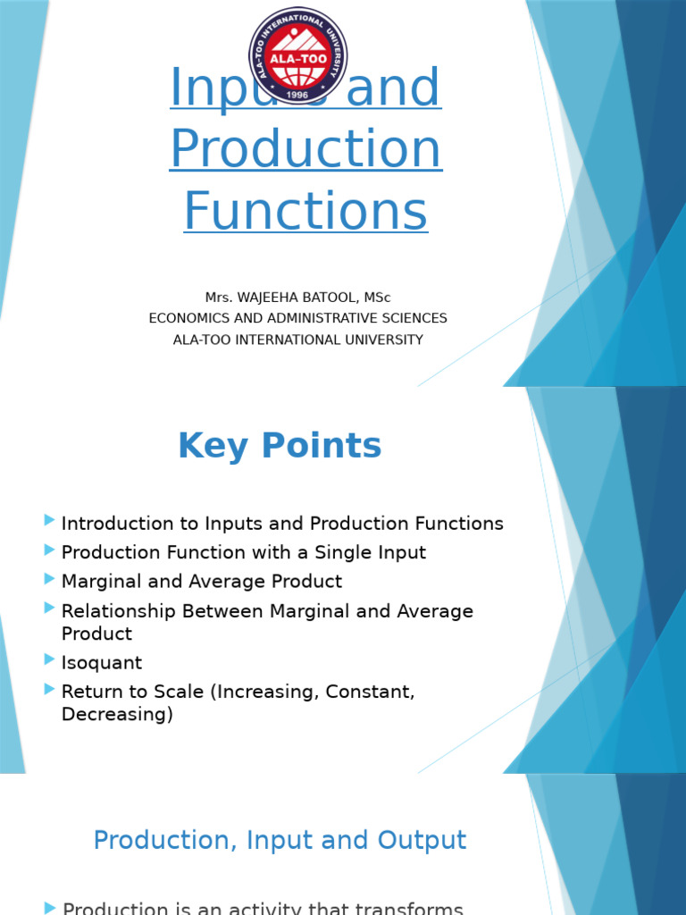 Inputs and Production Functions Overview | PDF | Production Function ...