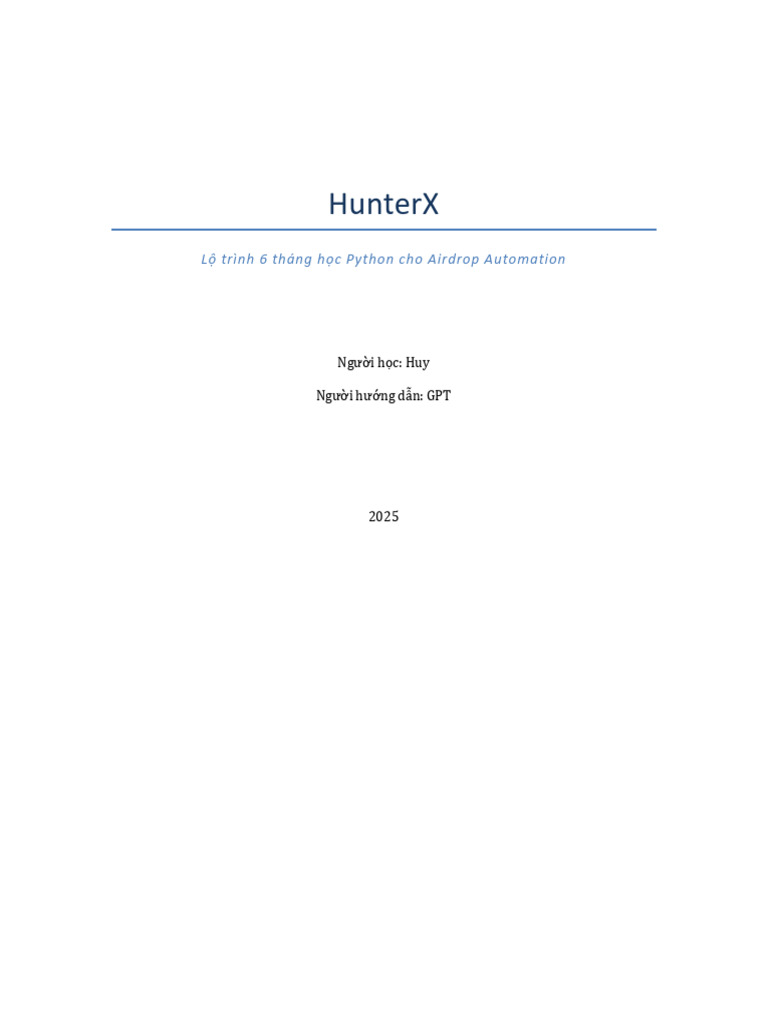 HunterX LoTrinh6Thang Full | PDF